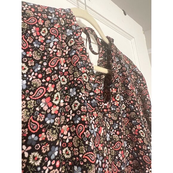 Ann Taylor Loft Floral Print Blouse Size Large, Elegant Long Sleeve Flowy Top - Picture 5 of 12